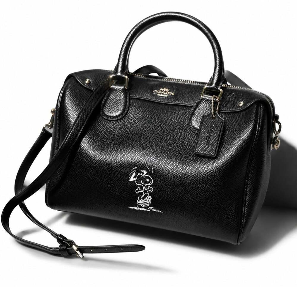 Coach x Peanuts Snoopy Mini Bennett Satchel Black Leather Crossbody Bag NWOT